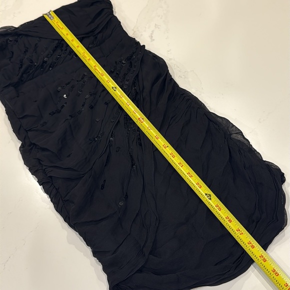 DVF Garvin Embellished Strapless Mini Dress | Black Sequin Silk | Size 2 - Picture 11 of 13